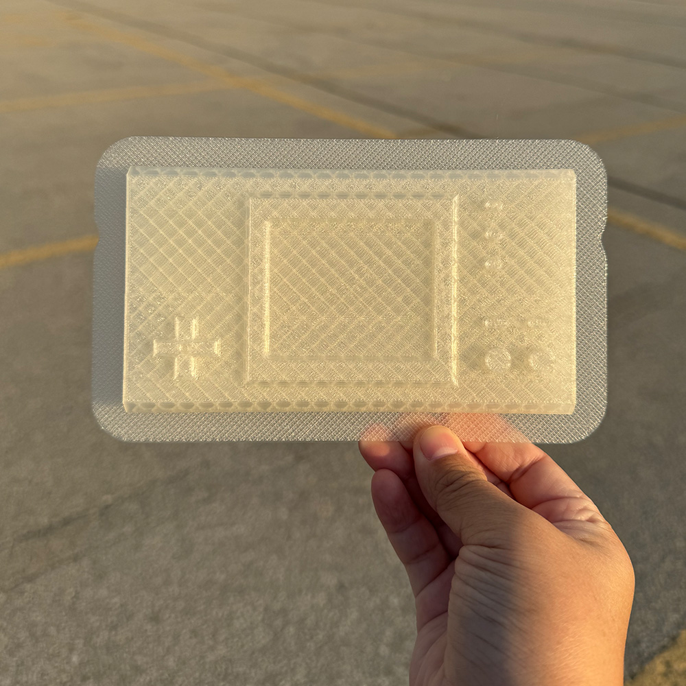 3D print in outdoor light still on the raft support.